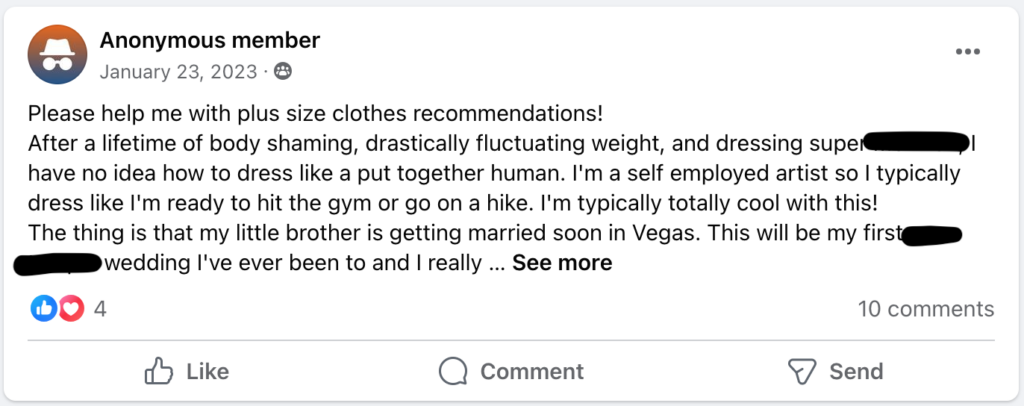 After a lifetime of body shaming and drastically fluctuating weight, I have no idea how to dress like a put-together human. Please help me with plus size clothes recommencations.