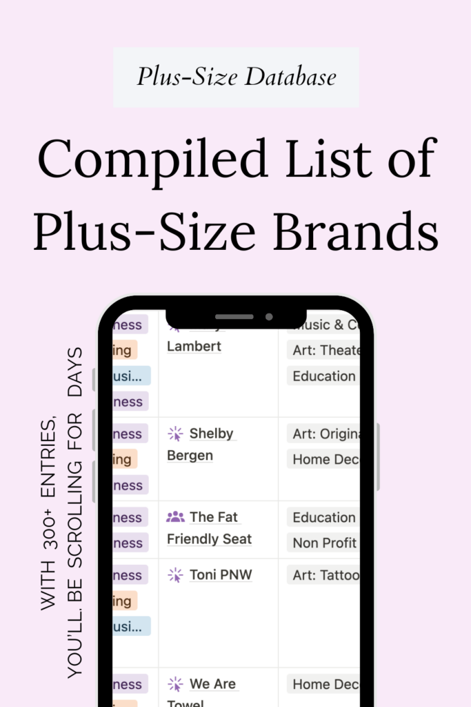 The Plus-Size Database is a compiled list of plus-size brands to help you find what you are looking for quickly!